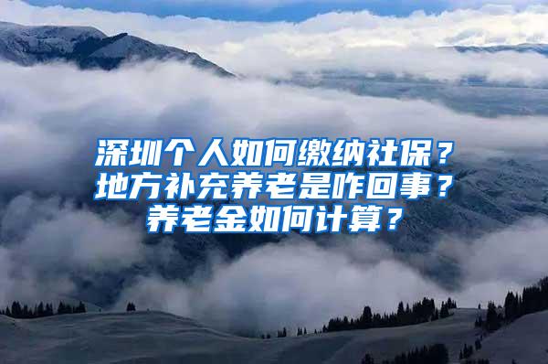 深圳个人如何缴纳社保？地方补充养老是咋回事？养老金如何计算？