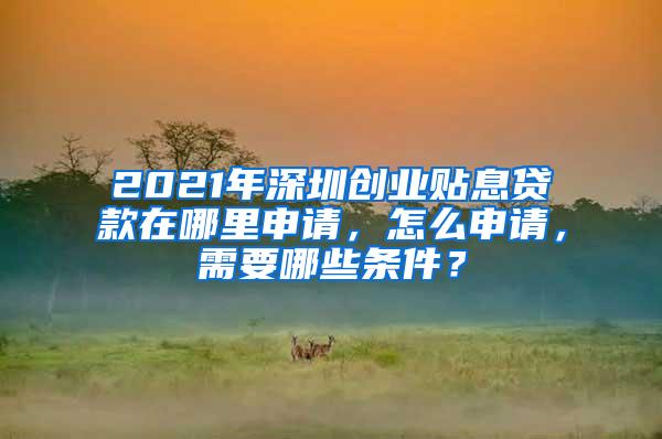 2021年深圳创业贴息贷款在哪里申请，怎么申请，需要哪些条件？