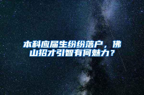 本科应届生纷纷落户，佛山招才引智有何魅力？