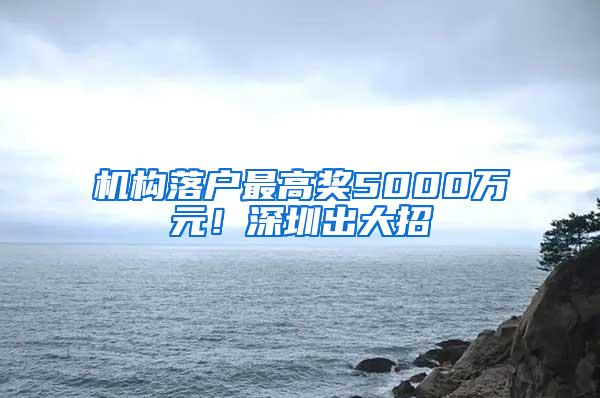 机构落户最高奖5000万元！深圳出大招→