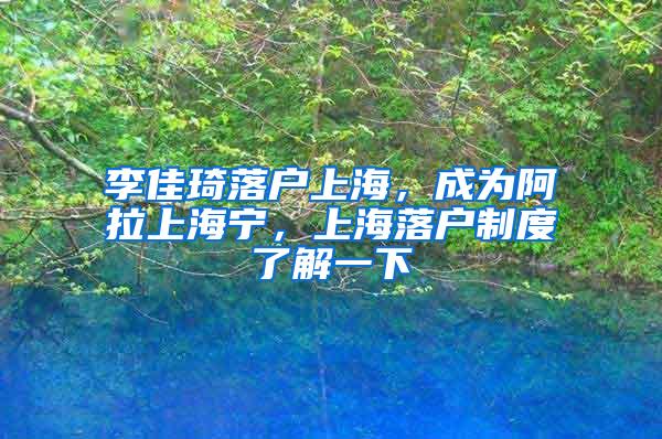 李佳琦落户上海，成为阿拉上海宁，上海落户制度了解一下