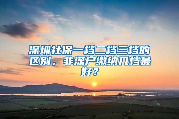 深圳社保一档二档三档的区别，非深户缴纳几档最好？