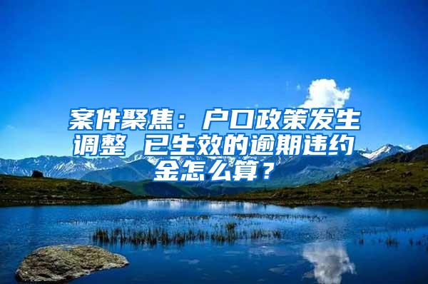 案件聚焦：户口政策发生调整 已生效的逾期违约金怎么算？