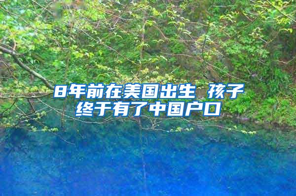 8年前在美国出生 孩子终于有了中国户口