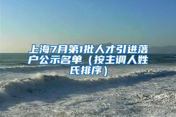 上海7月第1批人才引进落户公示名单（按主调人姓氏排序）