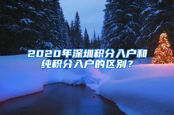 2020年深圳积分入户和纯积分入户的区别？