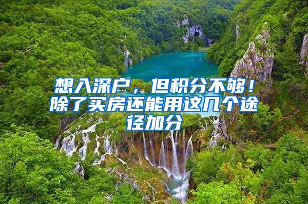 想入深户，但积分不够！除了买房还能用这几个途径加分