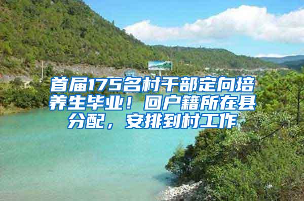 首届175名村干部定向培养生毕业！回户籍所在县分配，安排到村工作