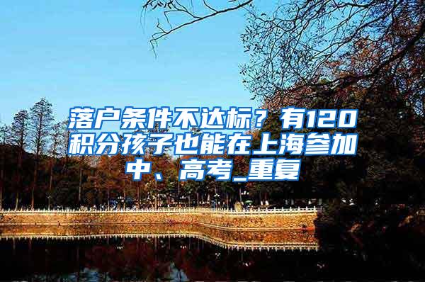 落户条件不达标？有120积分孩子也能在上海参加中、高考_重复