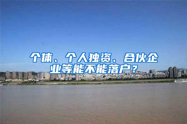 个体、个人独资、合伙企业等能不能落户？