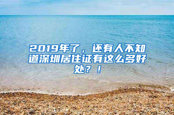 2019年了，还有人不知道深圳居住证有这么多好处？！