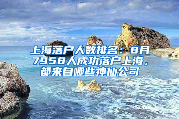 上海落户人数排名：8月7958人成功落户上海，都来自哪些神仙公司