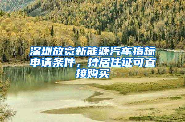 深圳放宽新能源汽车指标申请条件，持居住证可直接购买