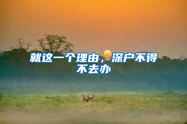 就这一个理由，深户不得不去办