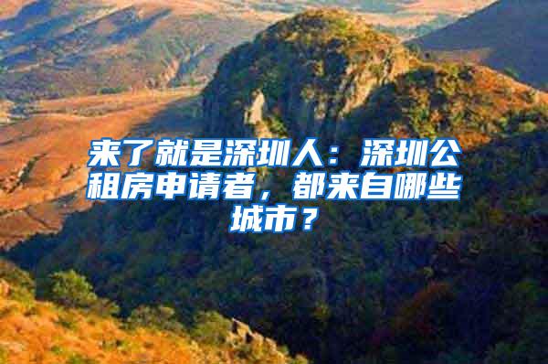 来了就是深圳人：深圳公租房申请者，都来自哪些城市？