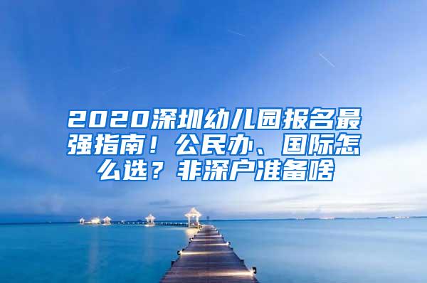 2020深圳幼儿园报名最强指南！公民办、国际怎么选？非深户准备啥