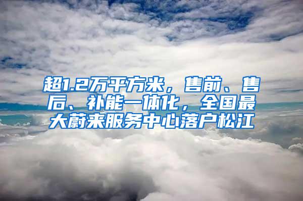 超1.2万平方米，售前、售后、补能一体化，全国最大蔚来服务中心落户松江