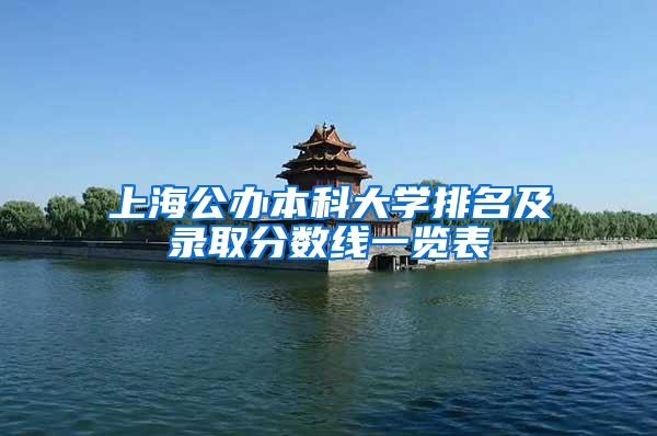 上海公办本科大学排名及录取分数线一览表