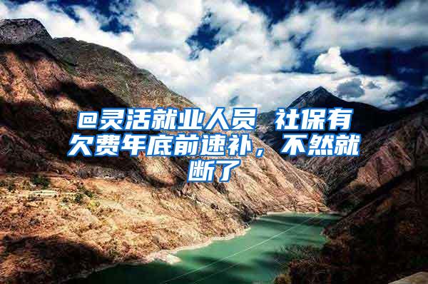 @灵活就业人员 社保有欠费年底前速补，不然就断了