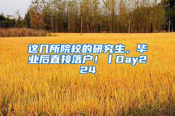 这几所院校的研究生，毕业后直接落户！丨Day224