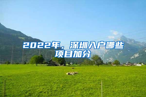 2022年，深圳入户哪些项目加分